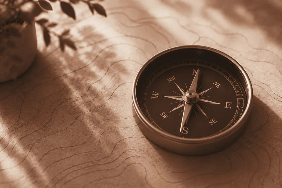 A gold compass on a map: strategy and direction for growing companies in 2026