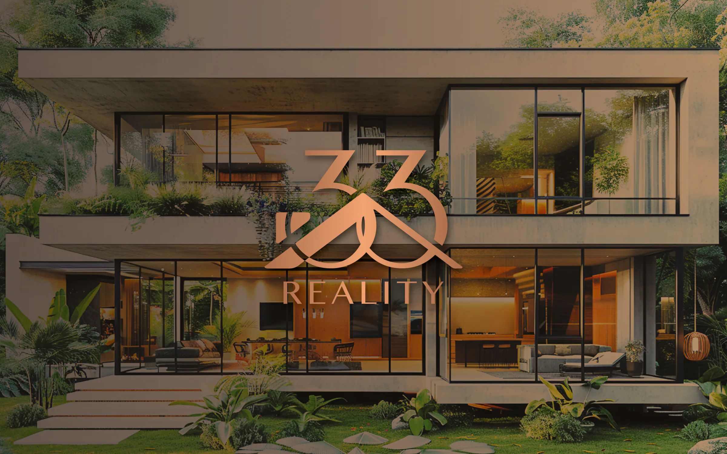 Logo 33 Reality na fasáde moderného domu