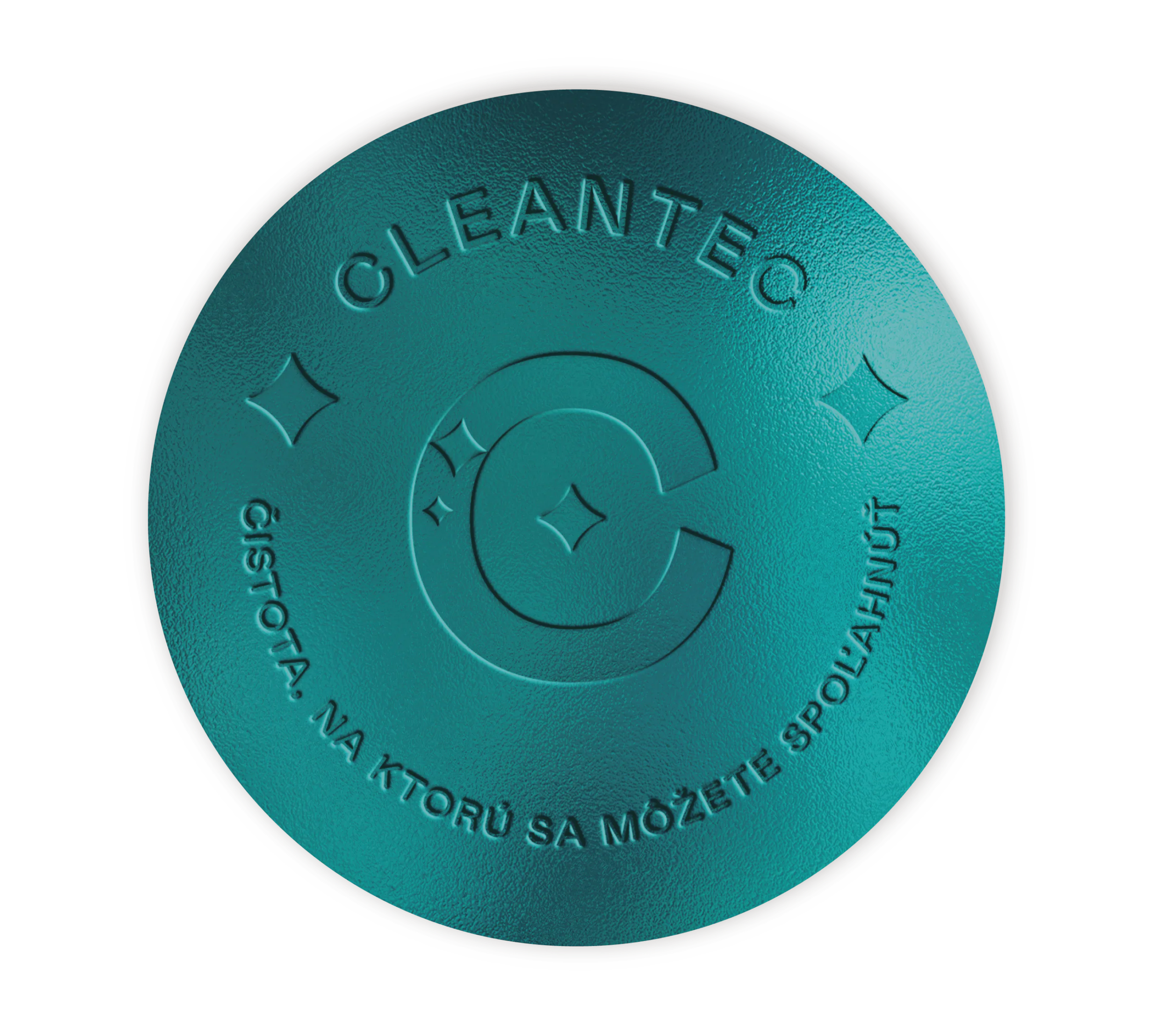 Pečiatka s logom a sloganom CleanTec
