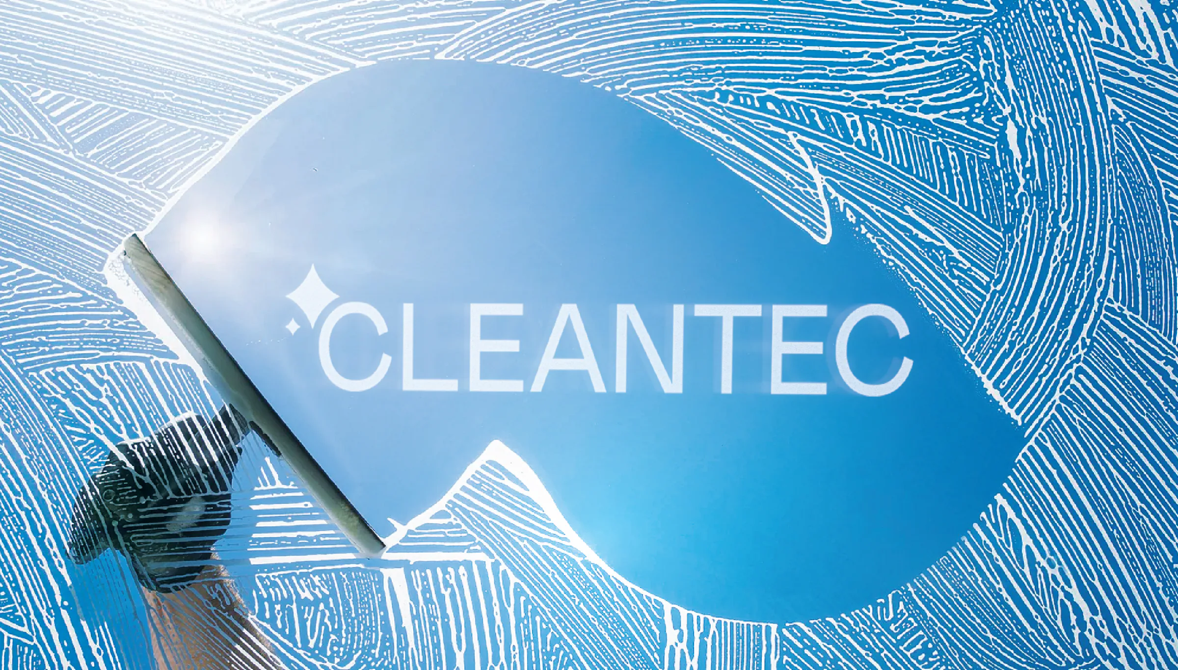 Logo CleanTec na mokrom skle