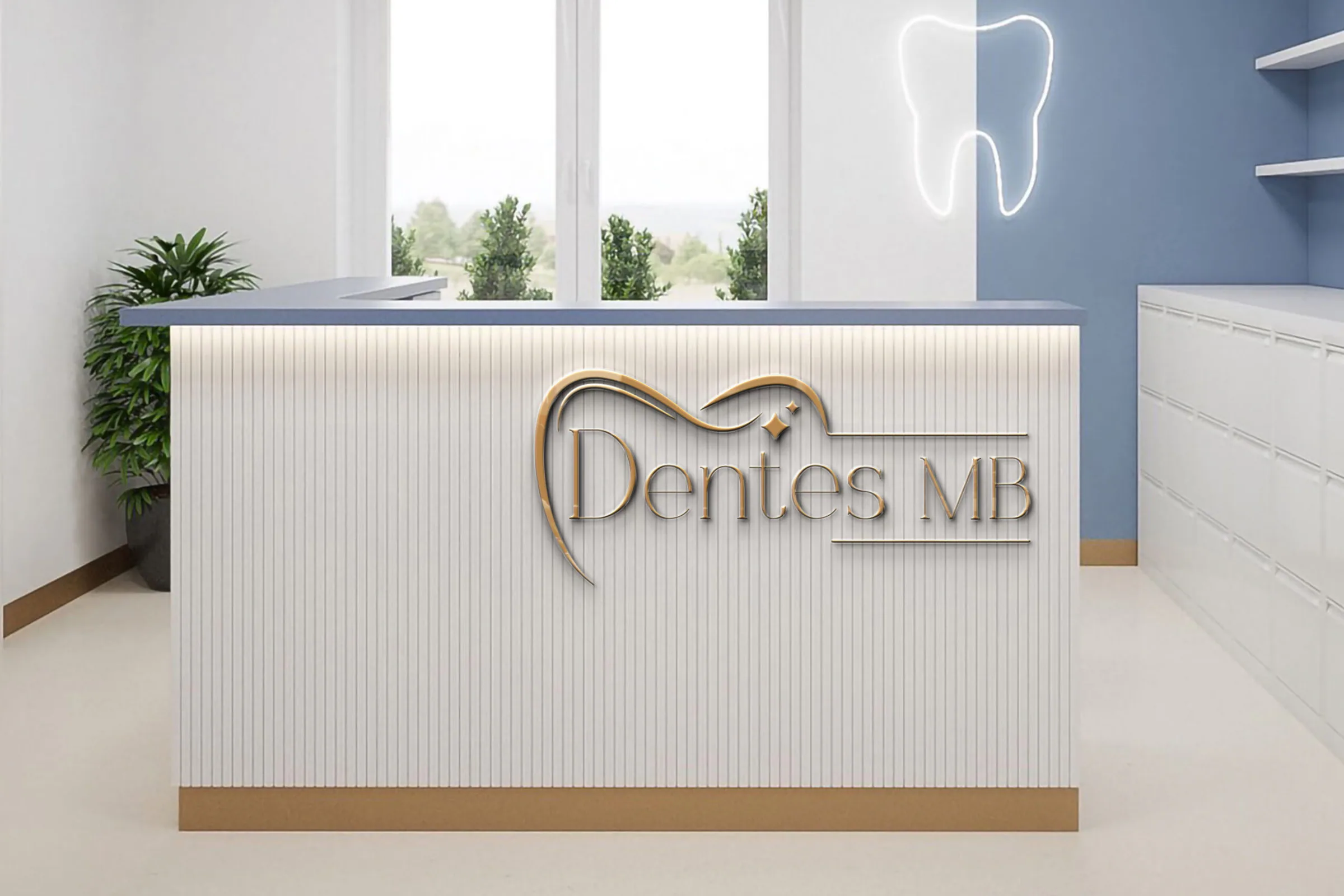 Recepcia ambulancie s logom Dentes MB