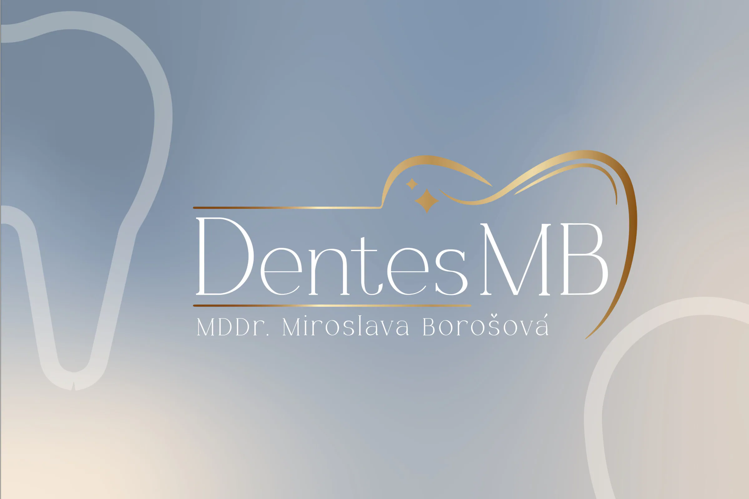 Logo Dentes MB na svetlomodrom pozadí