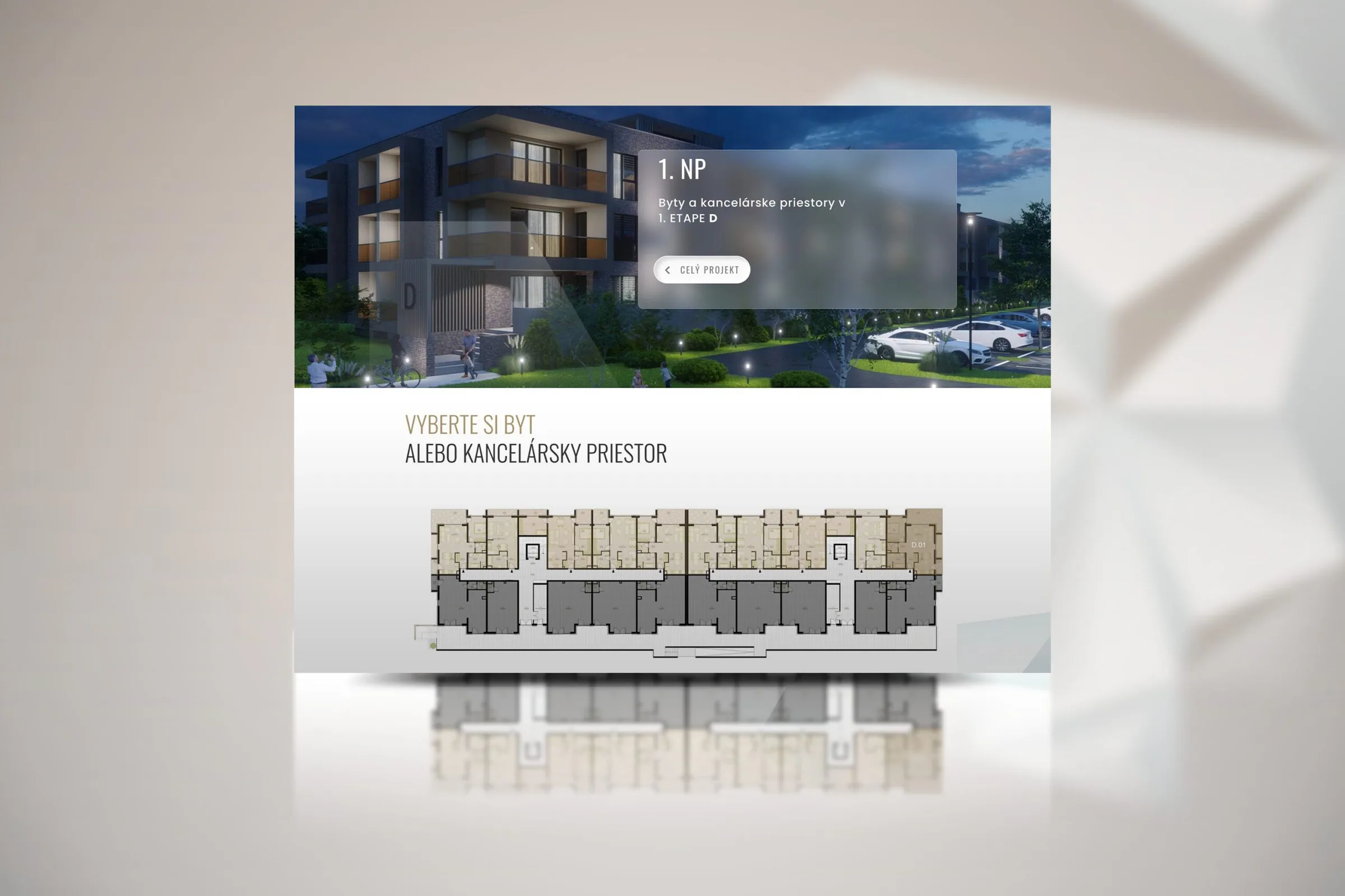 Prehľad bytov na 1. nadzemnom podlaží na webe Ideal Homes