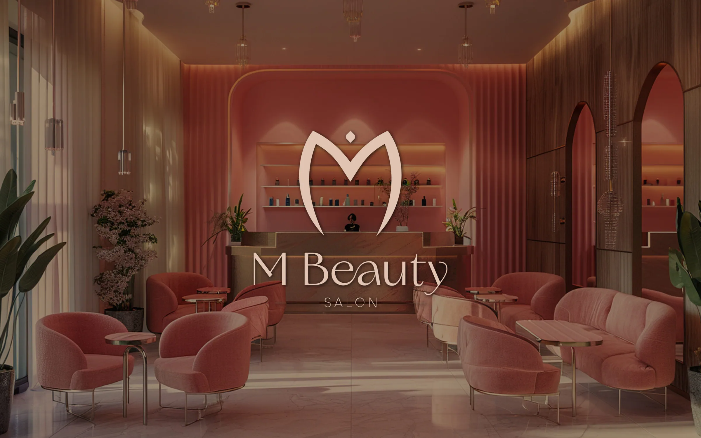 Interiér salónu s logom M Beauty