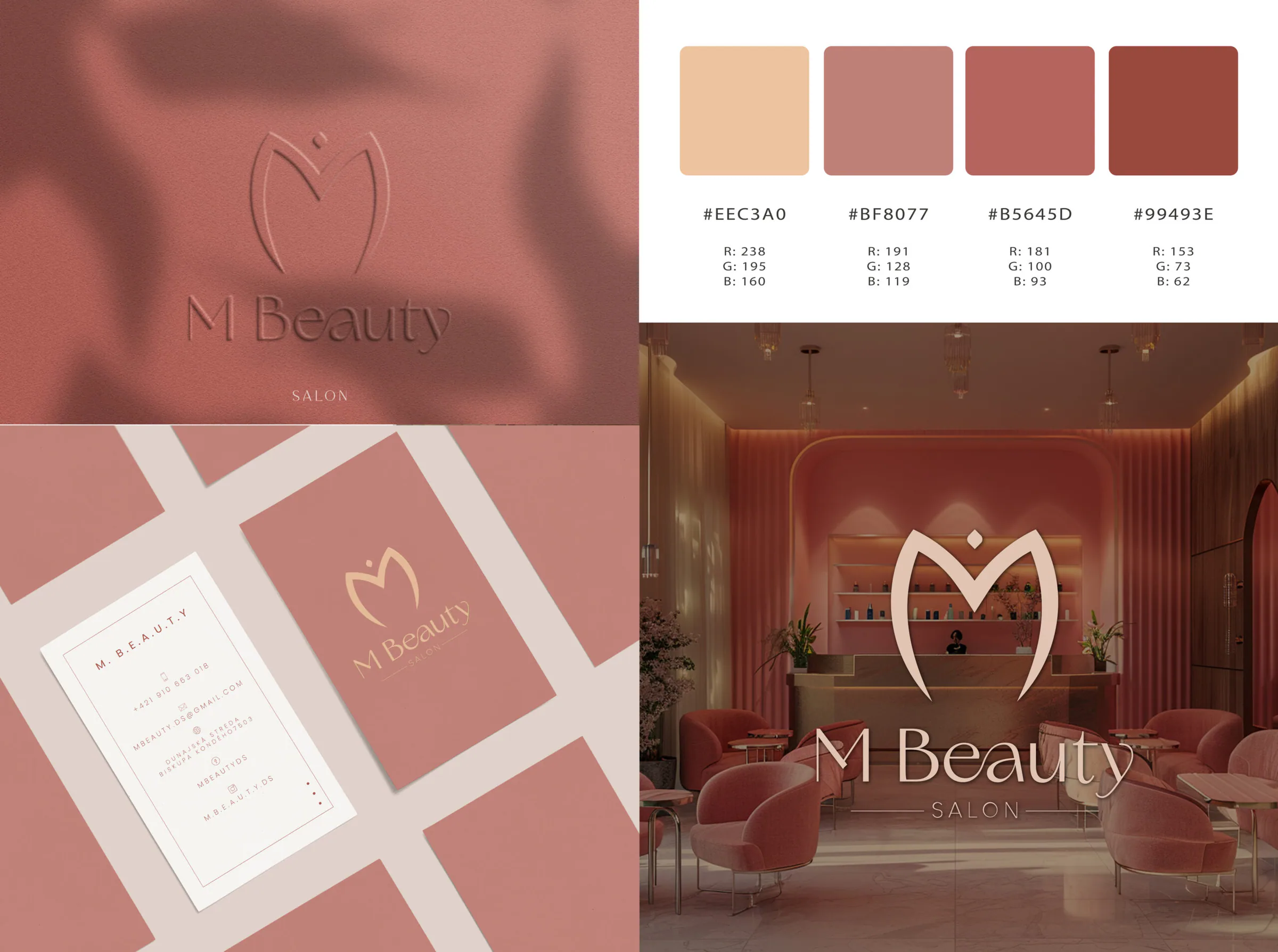 Brand board M Beauty s paletou a vizitkami