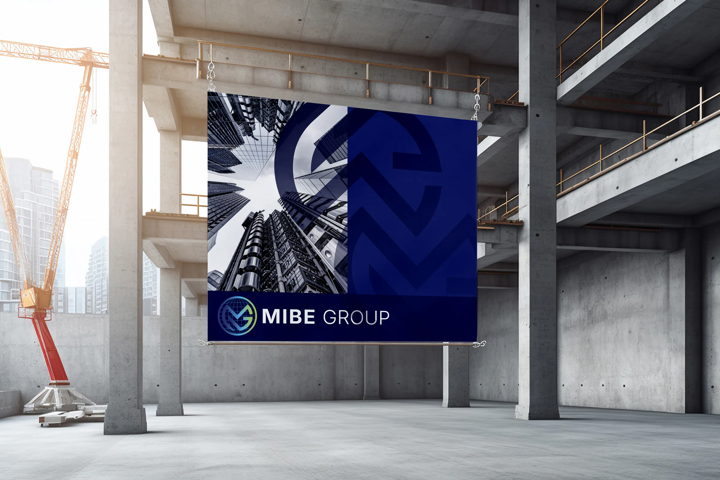 Banner MibeGroup na stavbe