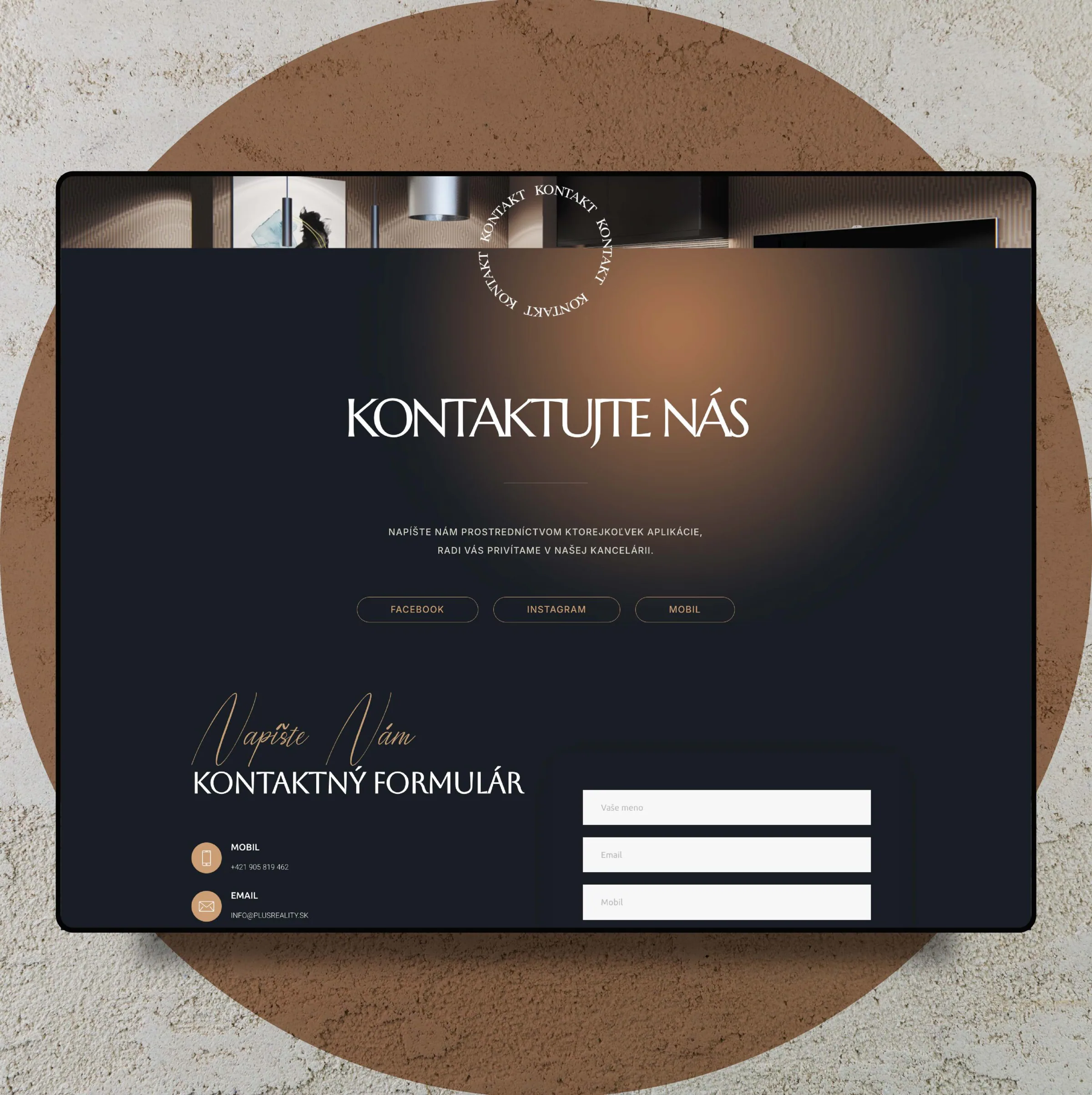 Kontaktný formulár na webe Mliečany