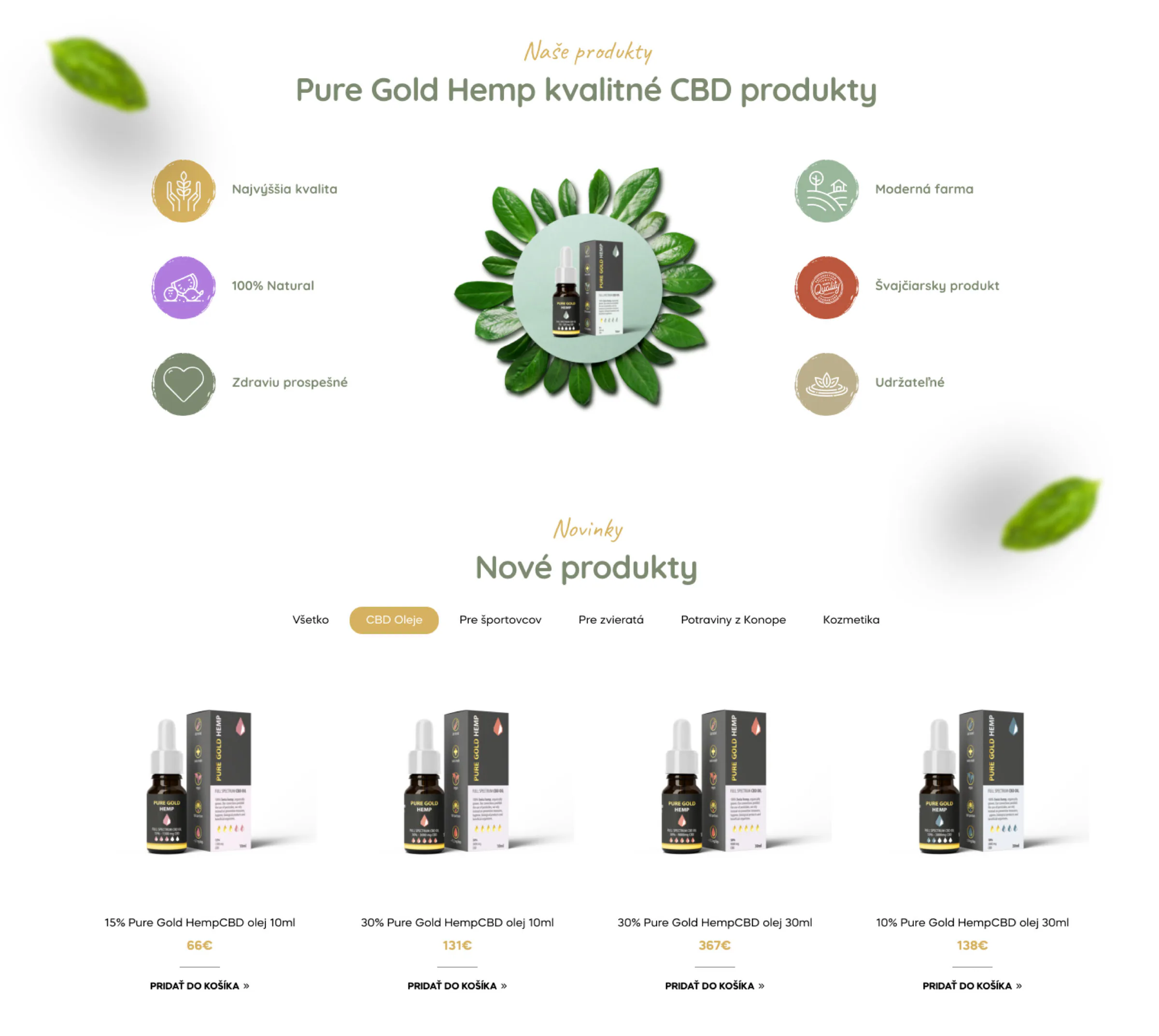 Prehľad CBD produktov na e-shope