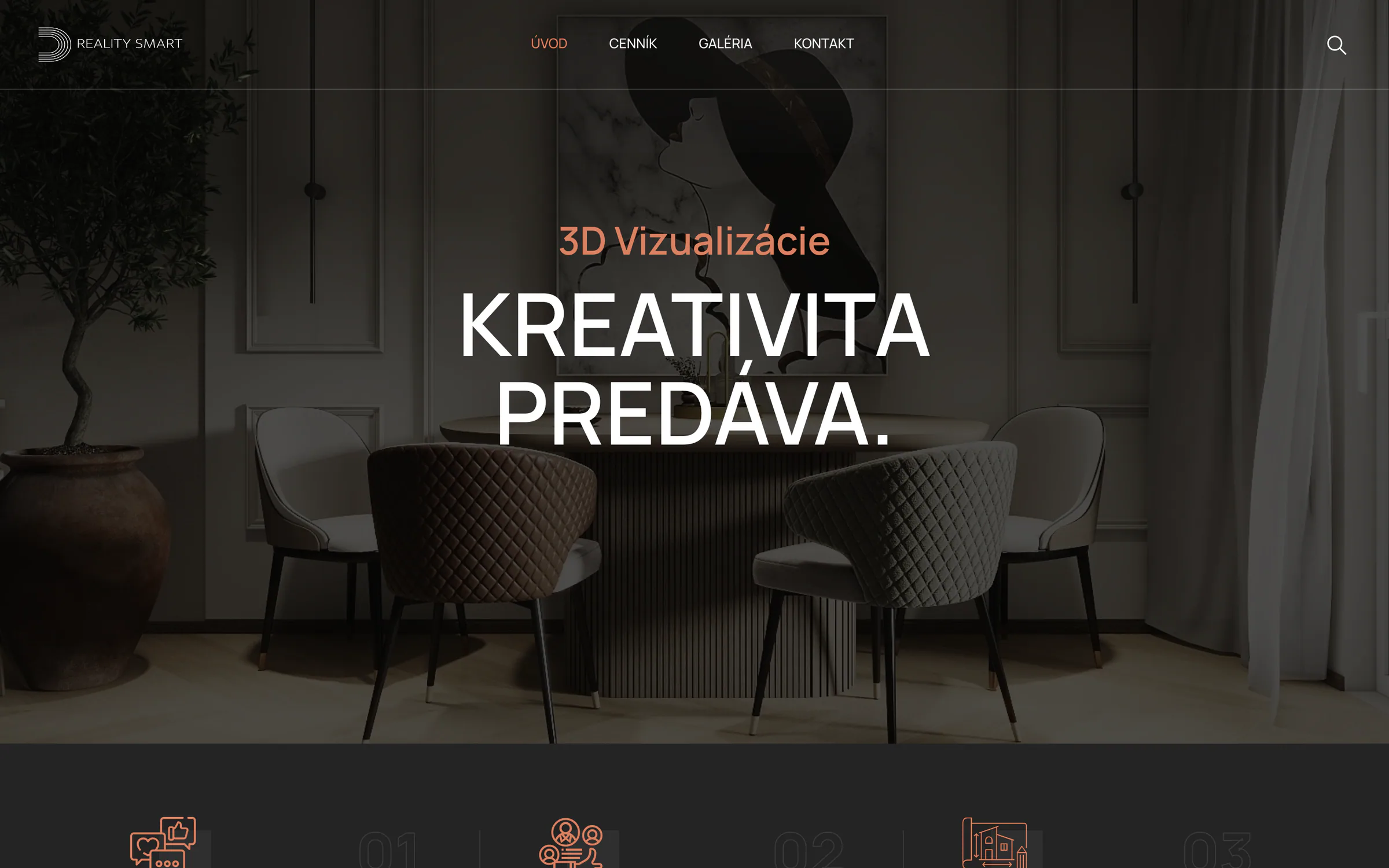 Pôvodný web realitysmart.eu, „Kreativita predáva“