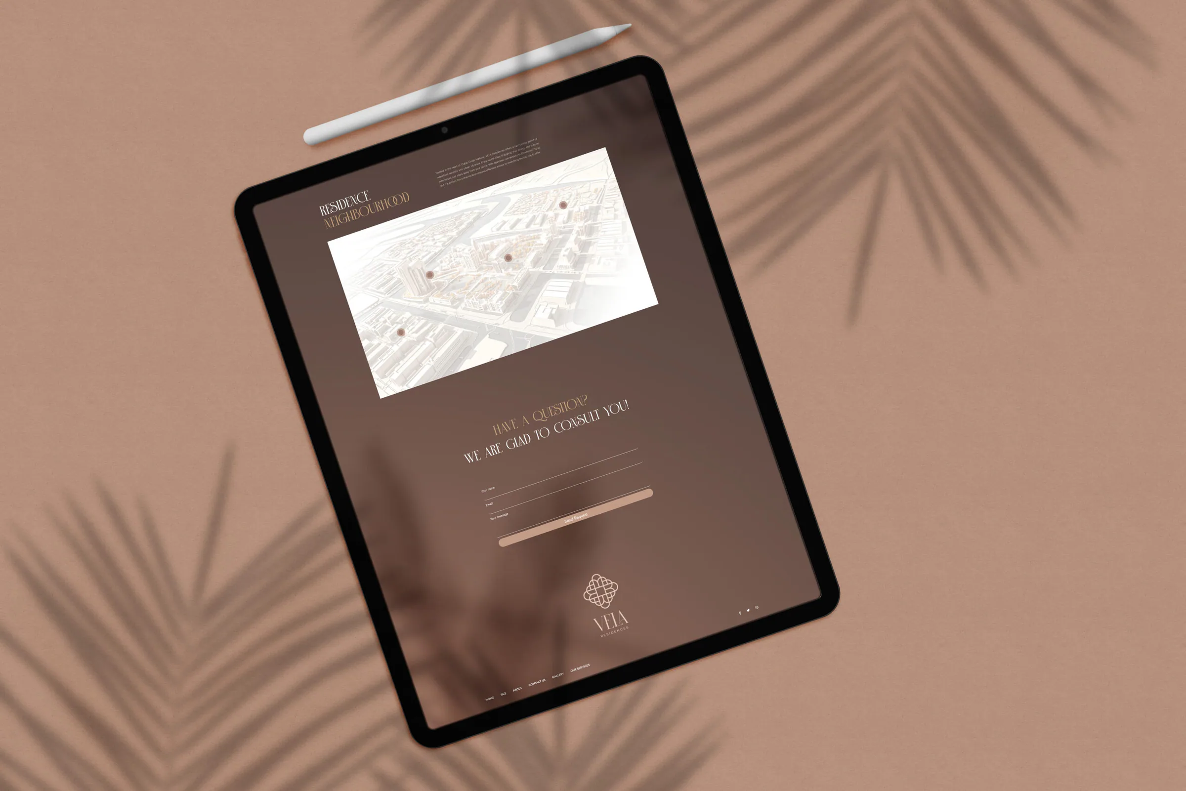 Mapa lokality na webe VELA na tablete