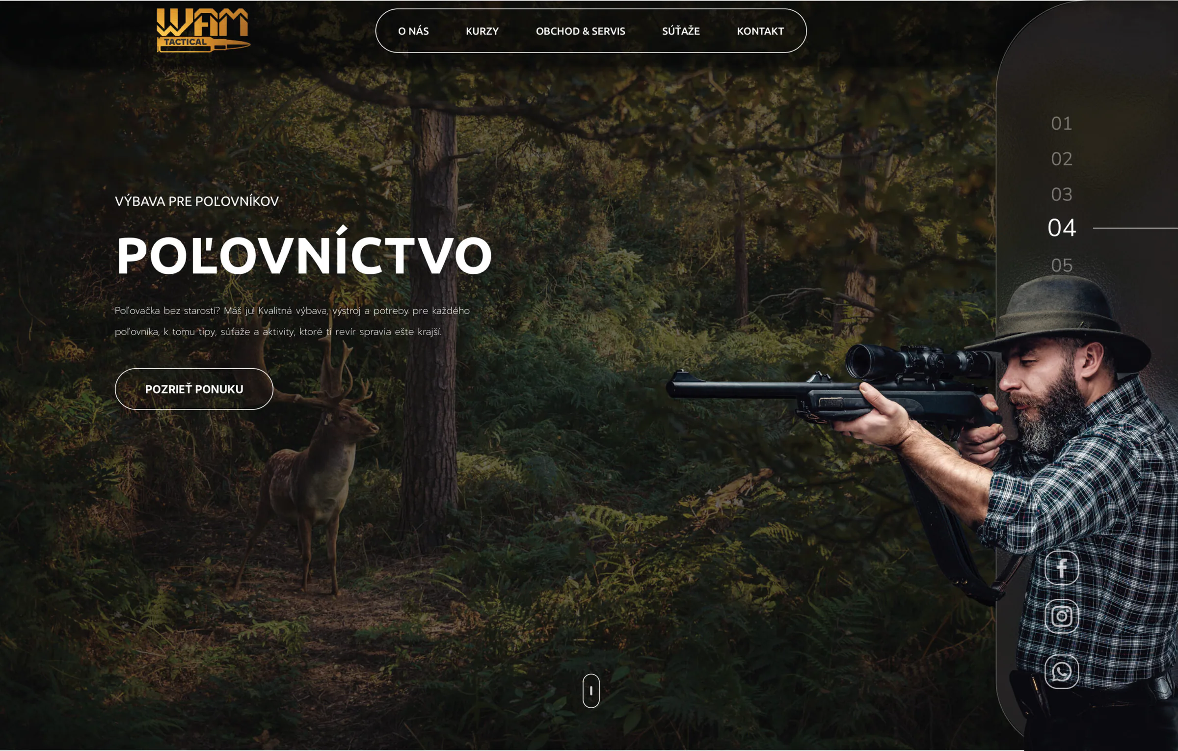 Sekcia poľovníctvo na webe WAM Tactical